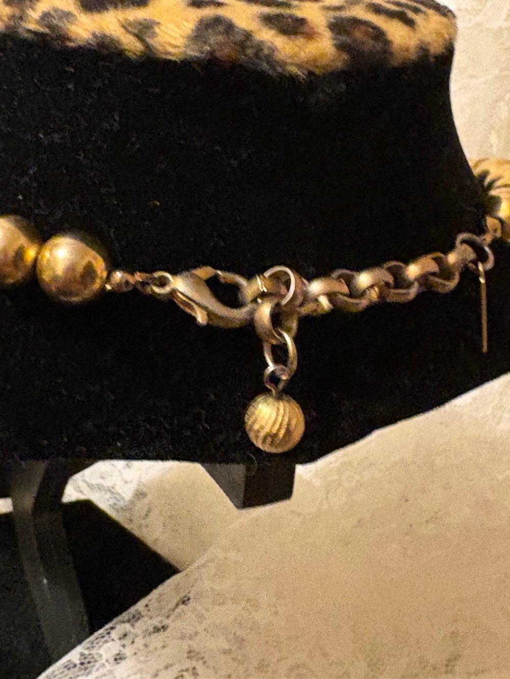Vintage cosmetic jewelry-medal gold color necklace
